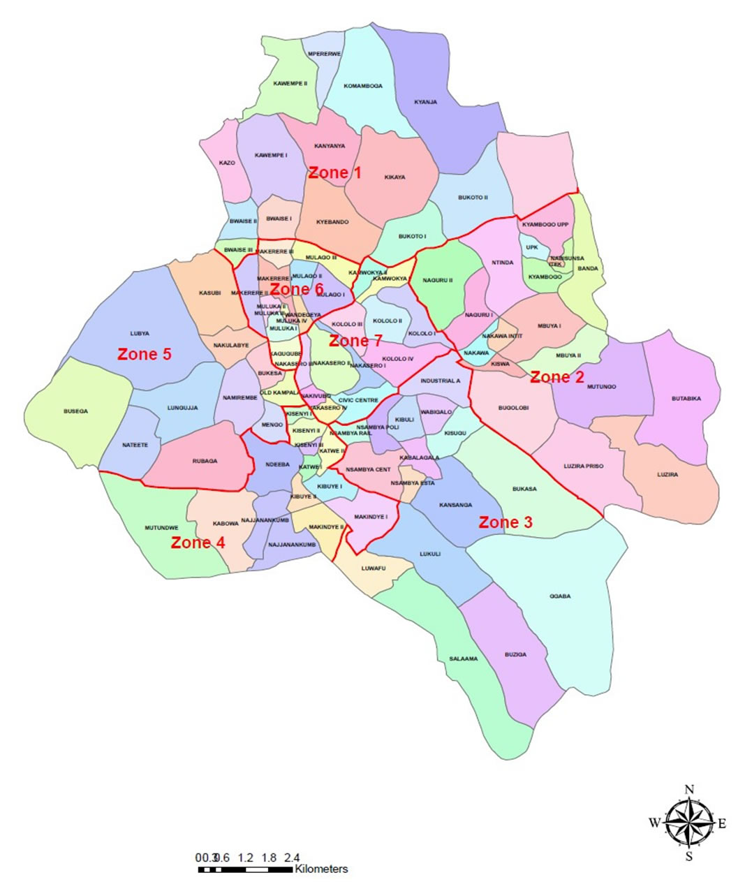 Kampala Integrated Solid Waste Management Collection zones map